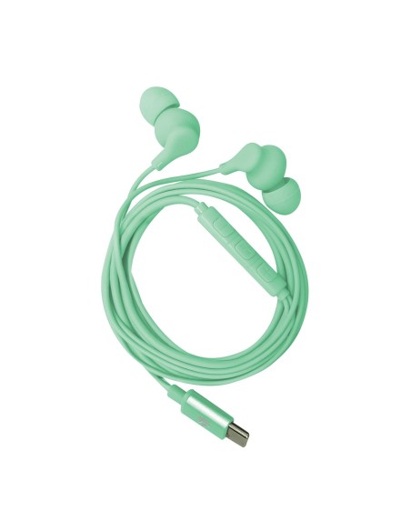 Celly UP1600TYPECGN cuffia e auricolare Cablato In-ear Musica e Chiamate USB tipo-C Verde