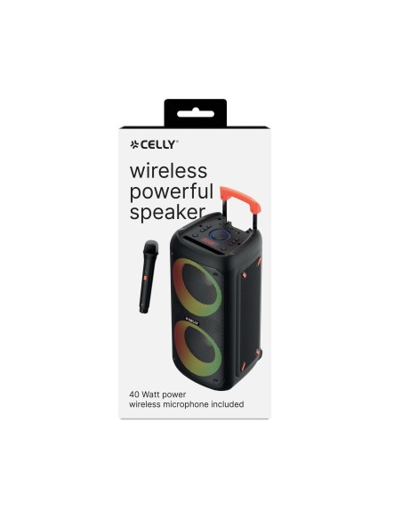 Celly PARTYSPEAKERWLM altoparlante portatile e per feste Altoparlante da festa Nero 40 W