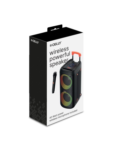 Celly PARTYSPEAKERWLM altoparlante portatile e per feste Altoparlante da festa Nero 40 W