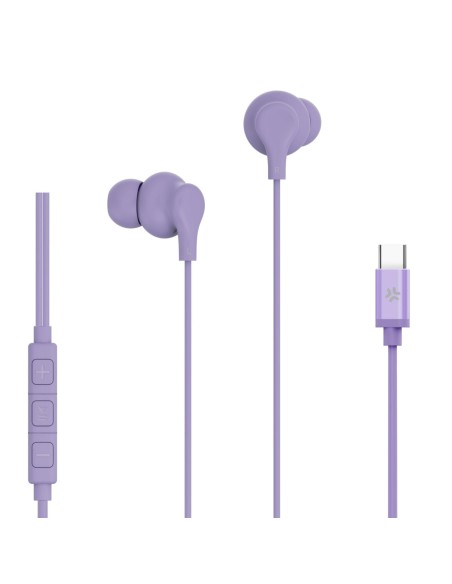 Celly UP1600TYPECVL cuffia e auricolare Cablato In-ear Musica e Chiamate USB tipo-C Viola