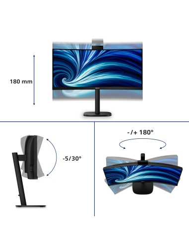Philips 3000 series 34B2U3600CH 00 Monitor PC 86,4 cm (34") 3440 x 1440 Pixel Wide Quad HD LCD Nero