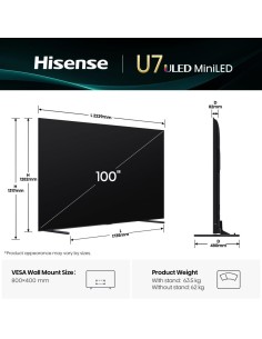 Hisense 100U7Q 2,54 m (100") 4K Ultra HD Smart TV Wi-Fi Nero 2
