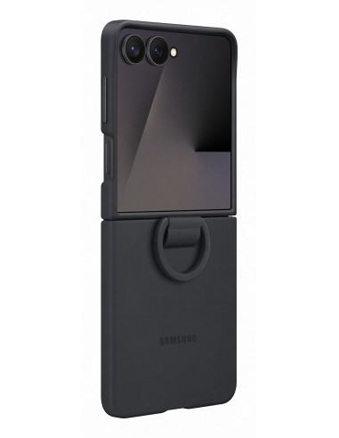 Samsung Galaxy Z Flip7 Ring Case (Silicone) Black
