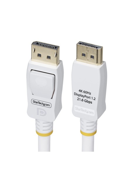 StarTech.com Cavo DisplayPort 1.2 certificato VESA bianco da 1,8 m, 4K 60 Hz, 21,6 Gbps, connettori DP a scatto, cavo