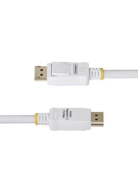 StarTech.com Cavo DisplayPort 1.2 certificato VESA bianco da 1,8 m, 4K 60 Hz, 21,6 Gbps, connettori DP a scatto, cavo