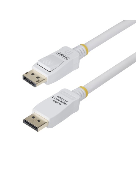 StarTech.com Cavo DisplayPort 1.2 certificato VESA bianco da 1,8 m, 4K 60 Hz, 21,6 Gbps, connettori DP a scatto, cavo