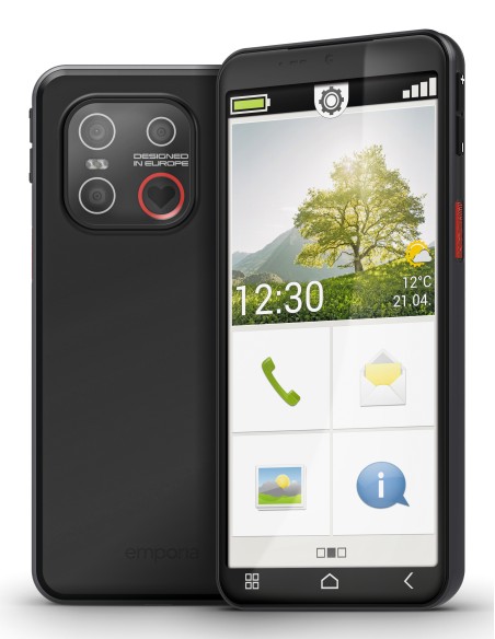 Emporia emporiaSMART.7lite 13,8 cm (5.45") SIM singola Android 15 4G USB tipo-C 6 GB 128 GB 3500 mAh Nero