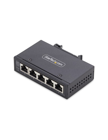 StarTech.com Switch di Rete Industriale non gestito a 5 porte, 100 1000 Ethernet, montaggio su guida DIN parete, Switch Gigabit