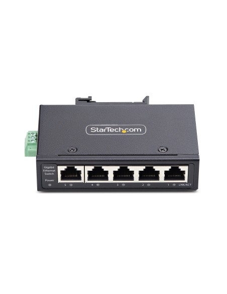 StarTech.com Switch di Rete Industriale non gestito a 5 porte, 100 1000 Ethernet, montaggio su guida DIN parete, Switch Gigabit