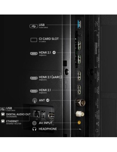 Hisense 65A86N TV 165,1 cm (65") 4K Ultra HD Smart TV Wi-Fi Nero, Grigio 150 cd m²