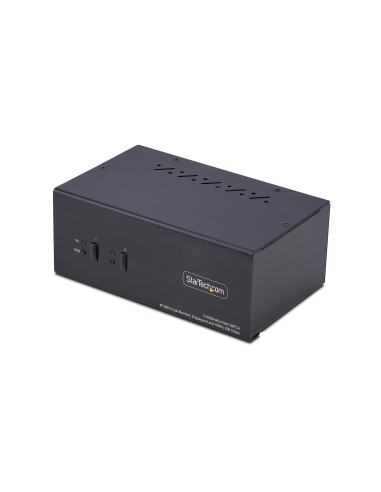 StarTech.com Switch KVM a 2 porte con doppio monitor DisplayPort e HDMI, 4K 60Hz, 1 monitor HDMI e 1 DP, hub USB 5Gbps a 2