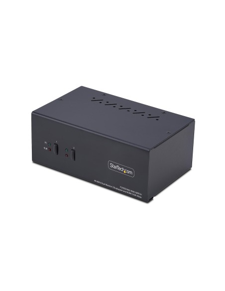 StarTech.com Switch KVM a 2 porte con doppio monitor DisplayPort e HDMI, 4K 60Hz, 1 monitor HDMI e 1 DP, hub USB 5Gbps a 2