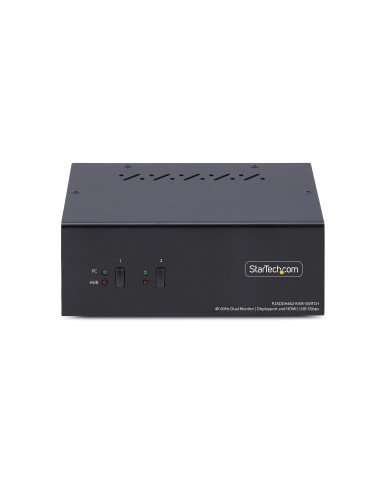 StarTech.com Switch KVM a 2 porte con doppio monitor DisplayPort e HDMI, 4K 60Hz, 1 monitor HDMI e 1 DP, hub USB 5Gbps a 2