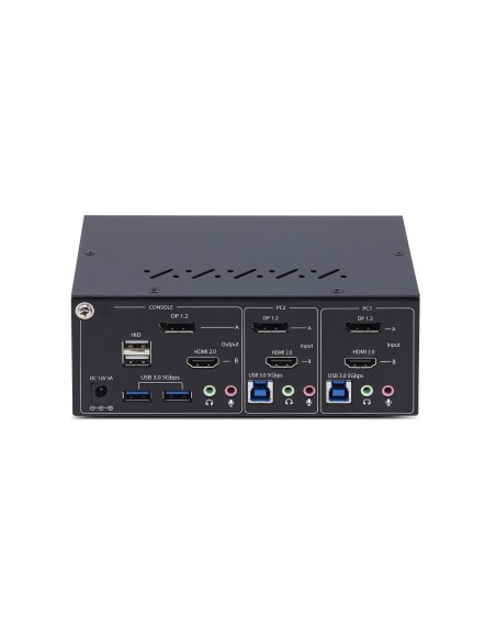 StarTech.com Switch KVM a 2 porte con doppio monitor DisplayPort e HDMI, 4K 60Hz, 1 monitor HDMI e 1 DP, hub USB 5Gbps a 2