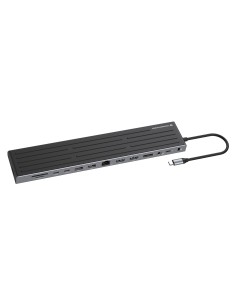 Conceptronic DONN32B replicatore di porte e docking station per laptop Cablato USB 3.2 Gen 1 (3.1 Gen 1) Type-C Grigio, Argento