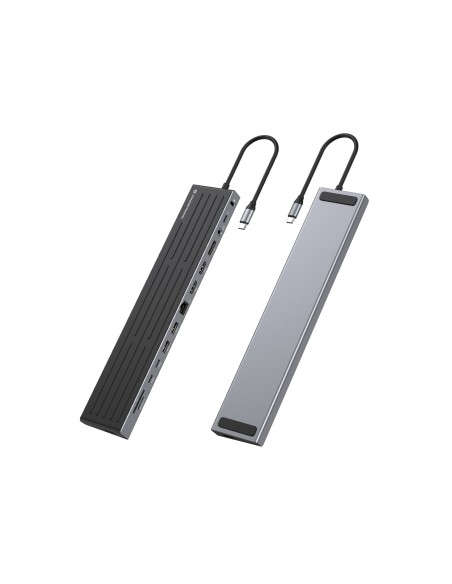 Conceptronic DONN32B replicatore di porte e docking station per laptop Cablato USB 3.2 Gen 1 (3.1 Gen 1) Type-C Grigio, Argento