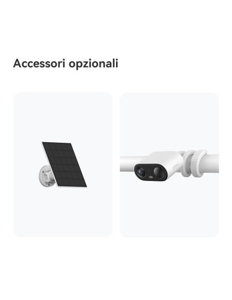 Imou Cell GO KIT 2K (3MP) Telecamera Wi-Fi Esterno Interno Batteria Senza Fili, Rilevamento PIR Umano, Visione Notturna a