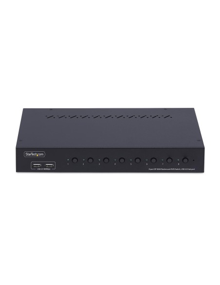 StarTech.com KVM Switch DisplayPort a 8 Porte con Kit Rack da 1U, 4K DP 1.2, hub USB a 4 Porte, Commutazione con Tasti a Scelta