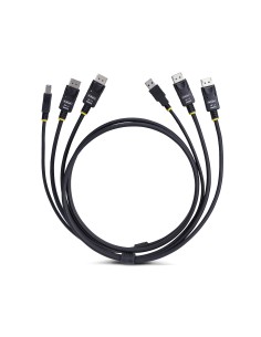 StarTech.com Cavo KVM con doppia porta DisplayPort e USB 5 Gbps da 1,8m, 4K 60 Hz, DP 1.2 e cavo combinato USB per switch KVM a 2