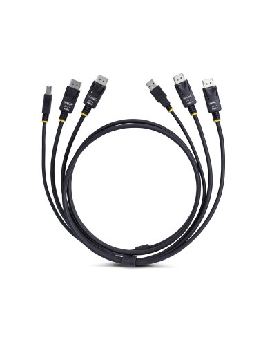StarTech.com Cavo KVM con doppia porta DisplayPort e USB 5 Gbps da 1,8m, 4K 60 Hz, DP 1.2 e cavo combinato USB per switch KVM a