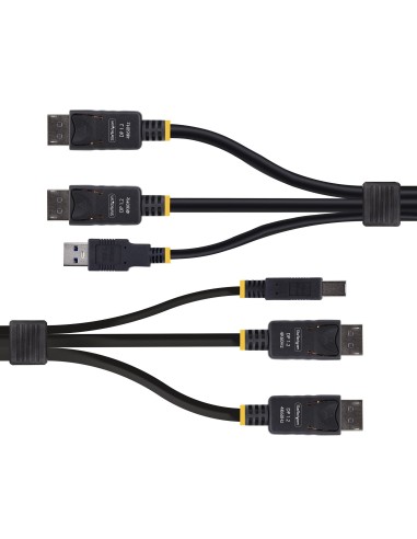 StarTech.com Cavo KVM con doppia porta DisplayPort e USB 5 Gbps da 1,8m, 4K 60 Hz, DP 1.2 e cavo combinato USB per switch KVM a