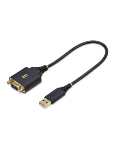 StarTech.com Cavo Adattatore USB a Seriale Null Modem da 30cm, Convertitore da USB-A a DB9 RS232 COM Retention con Dadi Viti