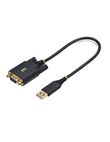 StarTech.com Cavo Adattatore USB a Seriale Null Modem da 30cm, Convertitore da USB-A a DB9 RS232 COM Retention con Dadi Viti