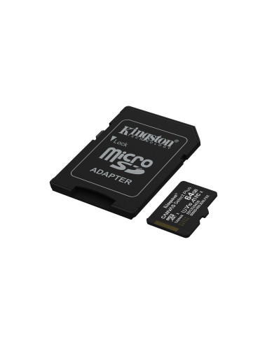 Kingston Technology 64GB microSDXC Canvas Select Plus Gen3 100MB s A1 (Adattatore SD incluso)