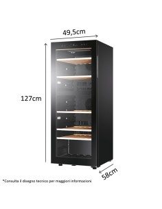 Haier Wine Bank 50 Serie 5 HWS79GDG Cantinetta vino con compressore Libera installazione Nero 79 bottiglia bottiglie 2