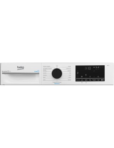 Beko BT3103IS_IT 10kg, Classe C, motore inverter, Display digitale XL, funzione a vapore SteamCure™, colore Bianco, oblò Nero