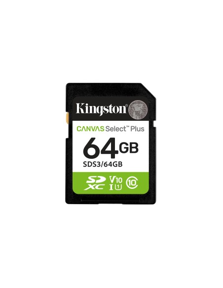 Kingston Technology 64GB SDXC Canvas Select Plus Gen3 100MB s C10 UHS-I U1 V10