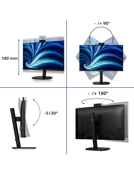 Philips 3000 series 32B2U3601H 00 Monitor PC 80 cm (31.5") 2560 x 1440 Pixel Quad HD LCD Nero