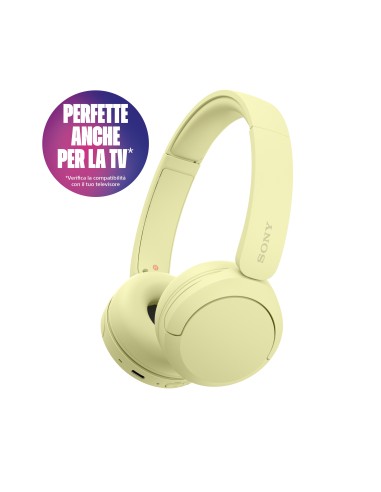 Sony WHCH520Y.CE7 cuffia e auricolare Wireless A Padiglione Musica e Chiamate USB tipo-C Bluetooth Giallo