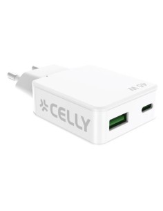 Celly SLIMTC1C1A45WWH Caricabatterie per dispositivi mobili Computer portatile, Smartphone, Tablet Bianco AC Ricarica rapida