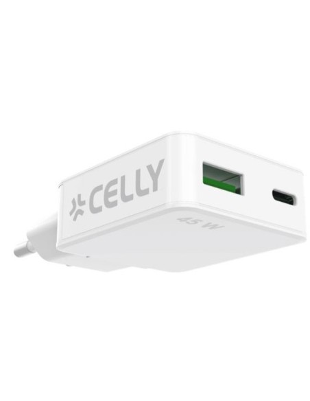 Celly SLIMTC1C1A45WWH Caricabatterie per dispositivi mobili Computer portatile, Smartphone, Tablet Bianco AC Ricarica rapida Celly SLIMTC1C1A45WWH Caricabatterie per dispositivi mobili Computer portatile, Smartphone, Tablet Bianco AC Ricarica rapida