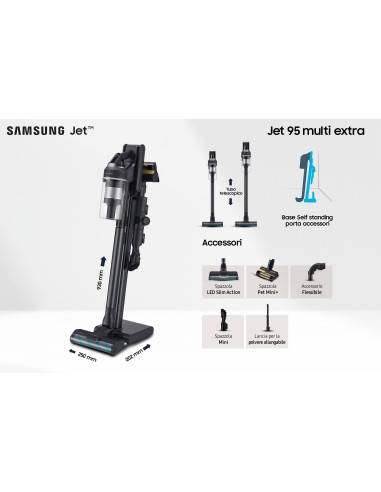 Samsung Aspirapolvere senza filo Jet™ 95 multi extra 210W VS20C955CTK