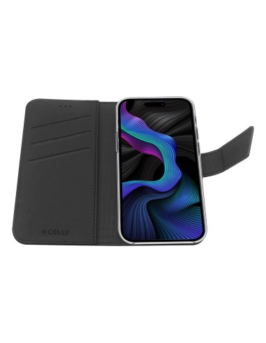 Celly WALLY custodia per cellulare 16,3 cm (6.4") Custodia a borsellino Nero