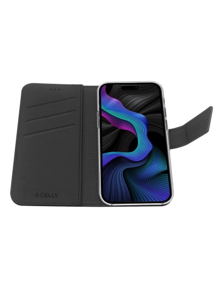 Celly WALLY custodia per cellulare 16,3 cm (6.4") Custodia a borsellino Nero