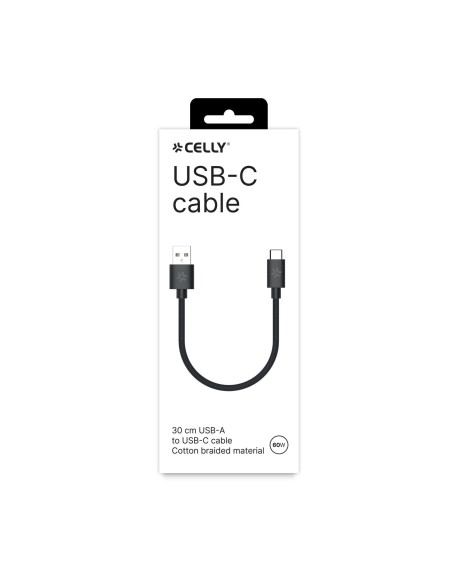 Celly CABLE USB-A A USB-C 30CM 60W cavo USB Celly CABLE USB-A A USB-C 30CM 60W cavo USB