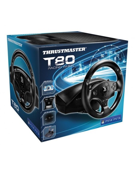 Thrustmaster T80 Nero USB Sterzo + Pedali Digitale Playstation 3, PlayStation 4