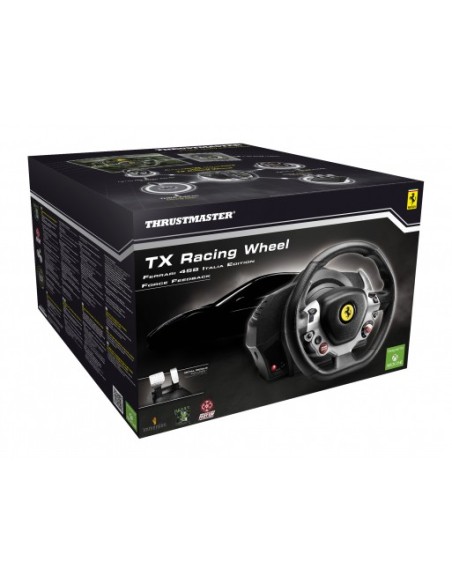 Thrustmaster TX Racing Wheel Ferrari 458 Italia Edition Nero, Argento, Giallo USB 2.0 Sterzo + Pedali Analogico Digitale PC,