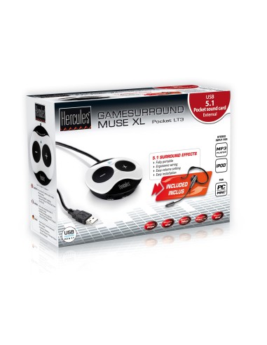 Hercules Gamesurround Muse XL Pocket LT3 + Headset 5.1 canali USB