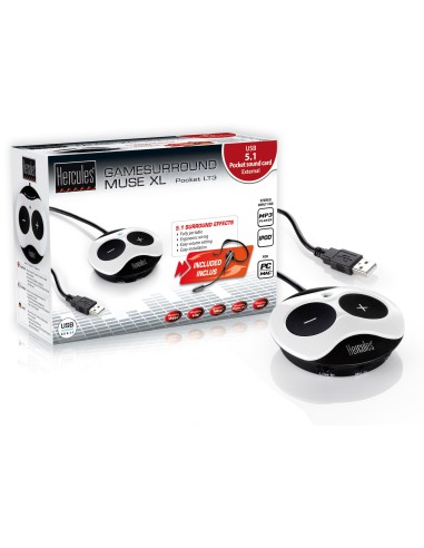 Hercules Gamesurround Muse XL Pocket LT3 + Headset 5.1 canali USB