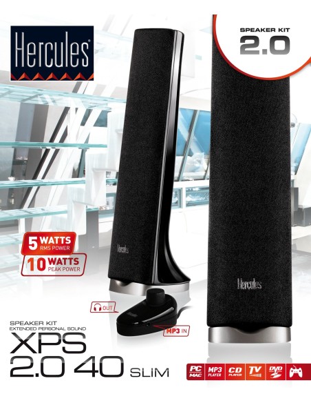 Hercules XPS 2.0 40 Slim Nero 5 W