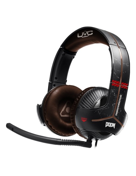 Thrustmaster Y-350X Doom Auricolare Cablato A Padiglione Gaming Nero, Marrone