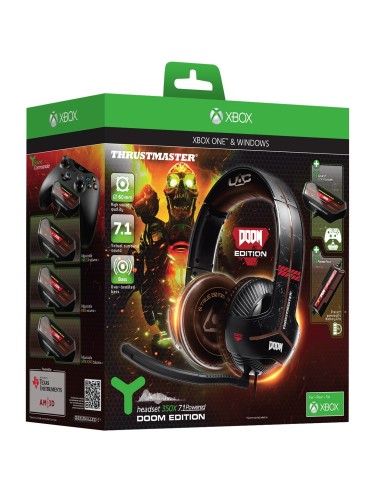 Thrustmaster Y-350X Doom Auricolare Cablato A Padiglione Gaming Nero, Marrone
