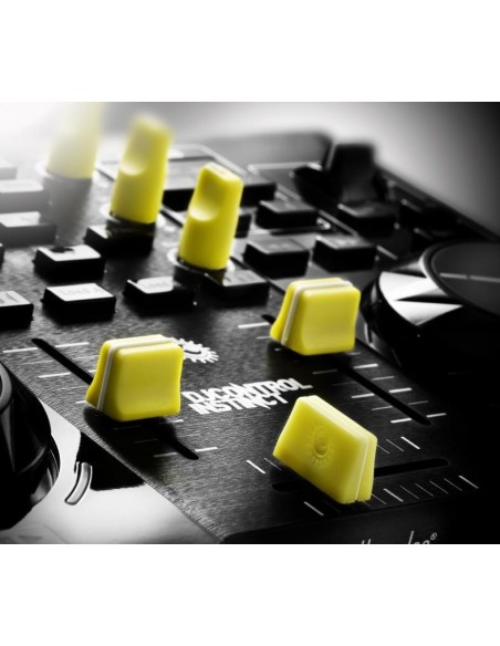 Hercules 4780740 mixer audio 4 canali Nero, Giallo