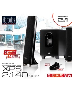 Hercules XPS 2.1 40 Slim set di altoparlanti 32 W Nero 2.1 canali 8 W 2