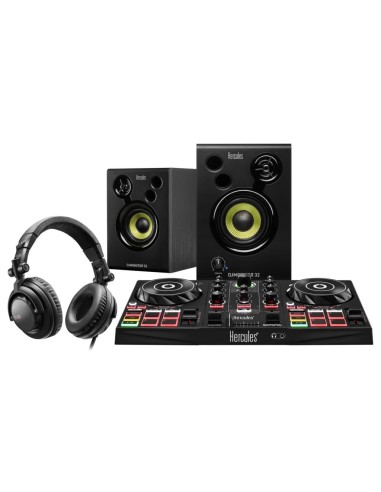 Hercules DJLearning Kit Mixer con controllo DVS (Digital Vinyl System) Nero