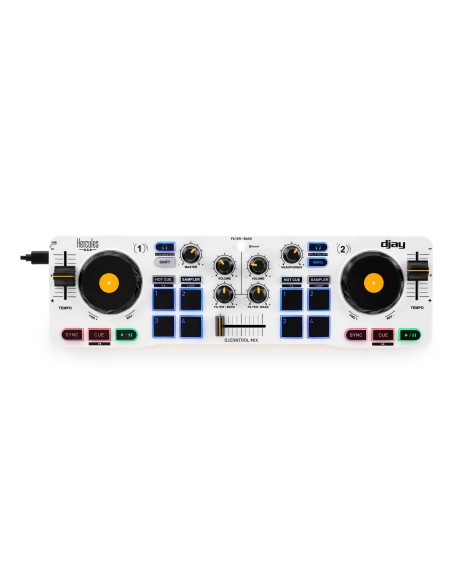 Hercules 4780921 controller per DJ 2 canali Nero, Bianco, Giallo